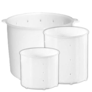 Imagem de Conjunto de Formas para Queijo Minas e Ricota, Polietileno Branco, Múltiplos Tamanhos (1kg, 500g, 250g), Fabricação Artesanal, com Furos para Drenagem, Higiênico e Durável (1KG, 500G E 250G)