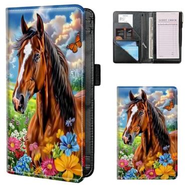 Imagem de Livros de servidor para garçonete, livro de garçom, livro de garçom com bolso com zíper, livro de garçonete organizador para livro de cheques de convidado restaurante adequado para servidor avental