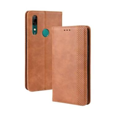 Imagem de Capa para Huawei Honor 9X Premium,Retro Flip magnético,Caso de telefone de couro PU,Design de carteira com 3 slots de cartão e 1 clipe de dinheiro -Brown