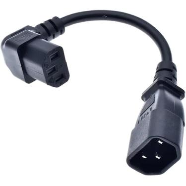 Imagem de Cabos de alimentação C14 para C13 angulados - 30 cm, ângulo descendente, 10A/250V, 18/3 AWG, IEC 60320 C14 para baixo C13 (C14 para baixo C13,3 m)