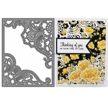 Imagem de DzIxY Matrizes retangulares vintage de corte de metal de renda para kit de fabricação de cartões, conjunto de recortes de papel, estêncil, suprimentos, modelos de máquina