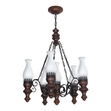 Imagem de Lustre Rústico Envelhecido 6 Lâmpadas 806E