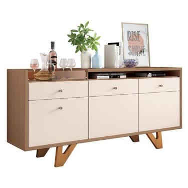 Imagem de Buffet Soft Castanho Off White - Hb Móveis