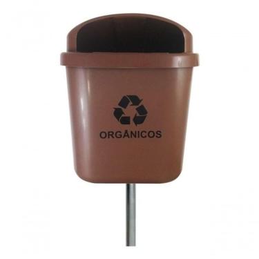 Imagem de Cesto Lixeira Coleta Seletiva 40L Marrom