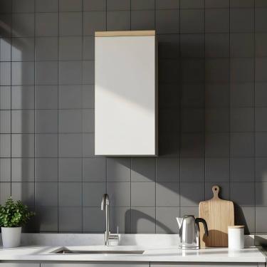 Imagem de Armário Aéreo Cozinha 40cm 1 Porta Jequitibá/gris