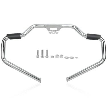 Imagem de GZICMA Protetor de motor bigode barra de colisão frontal para Harley 2018-2024 Softail Slim Fat Bob Fat Boy Breakout Street Bob Low Rider Heritage Deluxe Protetor de motor preto (cromado)