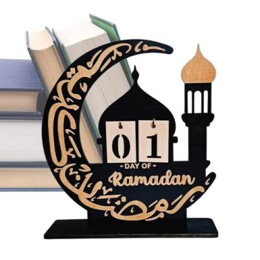 Imagem de Calendário Ramadans 2025, calendário do advento do Ramadã, 2025 ramadãs, calendário de contagem regressiva, enfeites de madeira, calendário de ramadãs, contagem regressiva de 30 dias para decoração de