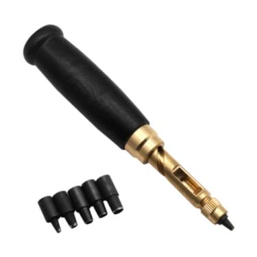 Imagem de Tachiuwa Furador de parafuso, ferramenta de furação para encadernação, conjunto de furadores de tecido com 6 tamanhos de ponta, furador de cinto para papel