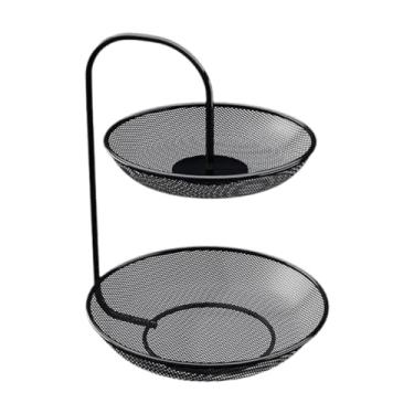 Imagem de ＫＬＫＣＭＳ Fruteira de 2 Andares em Arame Metálico Moderna Antiderrapante para Decoração de Casa, Ideal para Legumes e Vegetais na Cozinha, Preto
