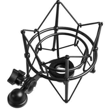 Imagem de Microfone Spider Shock Mount, suspensão antivibração de metal resistente para Neumann U87, Lewitt 240, suporte de microfone de gravação de estúdio com base de 46 mm, preto
