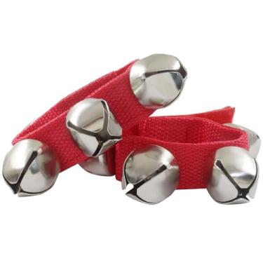 Imagem de Auvotuis 2 peças de gatilhos ajustáveis de sinos de pulso de mão, sinos de tornozelo de pandeiro musical, instrumentos musicais para lembrancinhas de festa, decoração, educação, dança, performance de