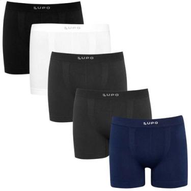 Imagem de Kit 5 Cueca Boxer Masculina Micromodal Lupo Original, Sortido 3, M
