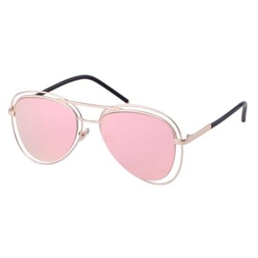 Imagem de HCHES Óculos de Sol Azul Celeste Fashion Feminino Masculino Vazado Grande para o Rosto (3)