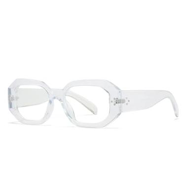 Imagem de HPIRME Óculos de sol retrô com rebite oval, masculino e feminino, com gradiente de cor, proteção UV para áreas externas (C6Clear)