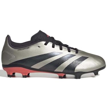 Imagem de adidas Tênis infantil unissex League Predator Firm Ground, Platin metálico/Aurora Preto/Turbo, 2 Little Kid