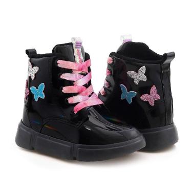 Imagem de Bota Infantil Novopé Menina Confortável 50509 Resistente a Água Com Cadarço-Feminino