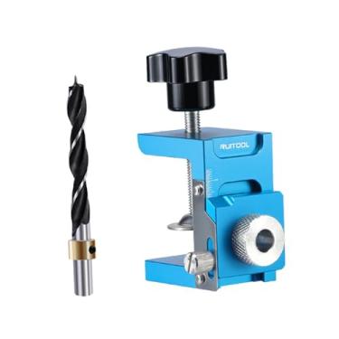 Imagem de RNXRZANK Kit de Gabarito para Furos Oblíquos, Guia de Perfuração para Cavilhas em Liga de Alumínio com Bucha de Perfuração, Ferramenta de Localização para Banc, Broca de 10 Mm