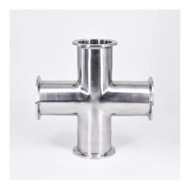 Imagem de Tubo de 51 mm OD x 5.1 cm Tri Clamp Cross 4 Ways Splitter SUS 304 Stainless Fitting Homebrew Beer Wine