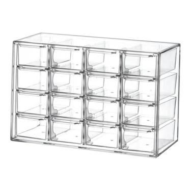 Imagem de Fancyes Organizador de gaveta pequeno, leve e portátil, para mesa, ideal para guardar brincos, artigos de papelaria e itens de higiene pessoal.