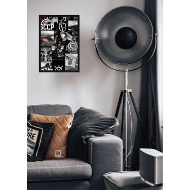 Imagem de Quadro Corinthians Estrela com Vidro e Moldura Preta - Spark Loja