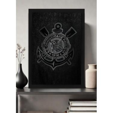 Imagem de Quadro Corinthians Celeste com Vidro e Moldura Preta - Spark Loja