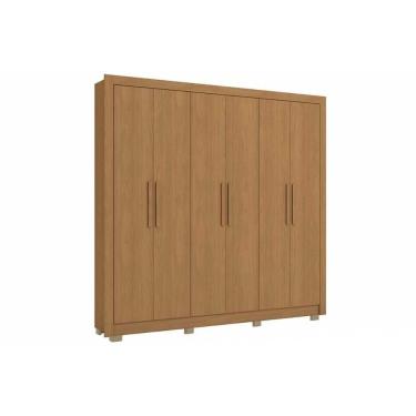 Imagem de Guarda Roupa Casal 6 Portas E 2 Gavetas C/ Pés Cb02m569 Canela - Kappesberg