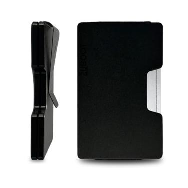 Imagem de Carteira minimalista de alumínio com bloqueio de RFID da Zuboot - Carteira durável e leve com proteção RFID - Fina o suficiente para carregar no bolso frontal ou traseiro, Roxa, Minimalista