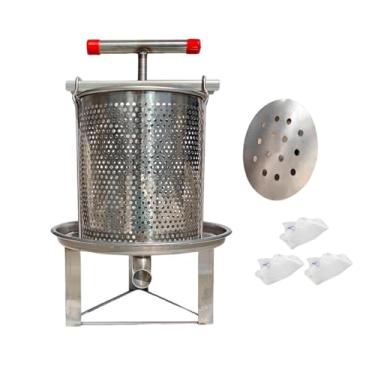 Imagem de Fxzqgnh Prensa de Mel, Prensa de Vinho de Frutas, Cabo em Forma de T, Portátil, Prensa para Vinificação de óleo de Favo de Mel, Bagaço E Uvas, 3 sacos de filtragem