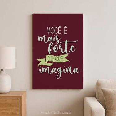 Imagem de quadro canvas motivacional frase em portugues decorativo para parede roxo e verde 60x40 cm