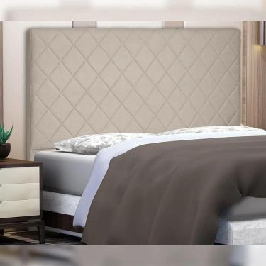 Imagem de Cabeceira Baelon Decorativa Queen Size 1,60m Suede Bege G63 - Gran Belo
