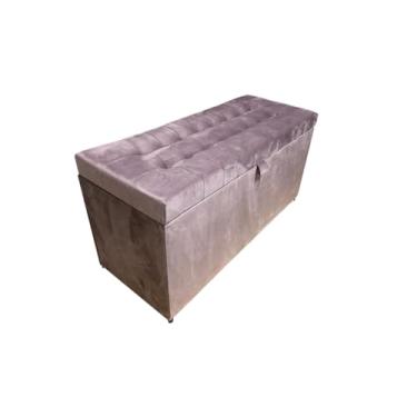 Imagem de Puff Baú Organizador 1 Metro com Assento Estofado - MDF 15mm, Suporta 180kg - Pronto para Uso(Rose Escuro,Pés em PVC)