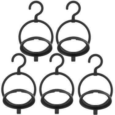 Imagem de Cabide de peruca para várias perucas, organizador de armazenamento portátil para viagens, conjunto de 10 peças com ganchos pretos e transparentes, suporte conveniente para perucas e chapéus, cachecóis