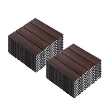 Imagem de Telhas de deck compostas, tapetes interligados com resistente ao desgaste antiderrapante para terraço terraço varanda 30 x 30 cm C7 20 peças