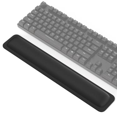 Imagem de TECKNET Descanso de pulso para teclado de computador, almofada de suporte de pulso de espuma viscoelástica espessa para teclado, descanso de mão ergonômico para alívio da dor, base de borracha