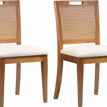 Imagem de Conjunto 2 Cadeiras Tecido Único 275 Enc Rt Ting Valentine Amêndoa/Off White