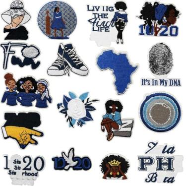 Imagem de 18 peças de adesivos bordados da irmandade Zeta Beta Phi – 18 peças – Apliques de passar a ferro/costurar em roupas, apliques personalizados para chapéus, jaquetas, jeans, mochilas, vestidos, bolsas