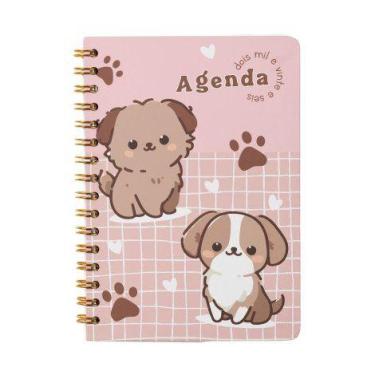 Imagem de Agenda Infantil Espiral Cachorros Com Glitter 2026 168 Folhas - Rio Ma