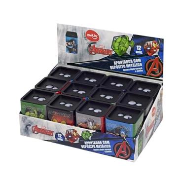 Imagem de Apontador Metálico Quadrado Avengers - Display com 12 Unidades