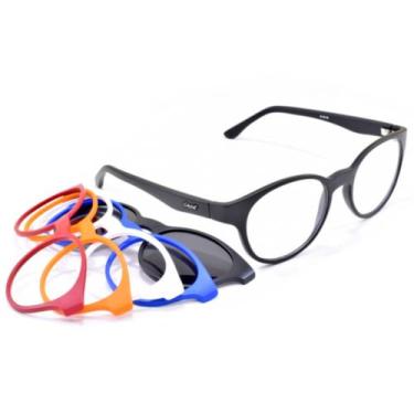 Imagem de Armação Oculos Troca Frentes Cores E Solar Smart Clip On 932, Preto