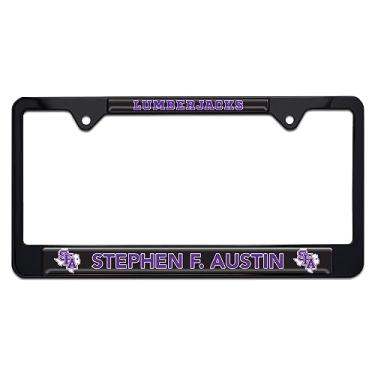 Imagem de SFA Stephen F Austin State University Moldura de placa de carro de metal (mascote preto)