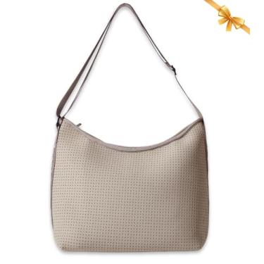 Imagem de POPUPS Bolsa tiracolo Hobo – Bolsa mensageiro ajustável de neoprene lavável com bolso interno e fecho de zíper (35,5 cm x 15,2 cm x 25,4 cm), Cinzento-acastan, Popups Bolsas de telefone da marca