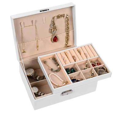 Imagem de Porta Joia Grande Maleta Feminino Cor:branco