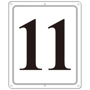 Imagem de i-CowFun Placa numerada de metal premium ao ar livre, refletiva 30,5 x 25,4 cm placas numeradas de alumínio grande 11 para estacionamento, quadra de tênis, campo, armazém, corredor, edifício, doca