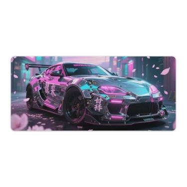 Imagem de HouLaiZhe JDM Tapetes de mesa de carro flores de cerejeira Sup esportes carro jogos tapetes de mouse pads de mesa grandes mousepads para teclado de mesa tapete de computador 40 x 90 cm