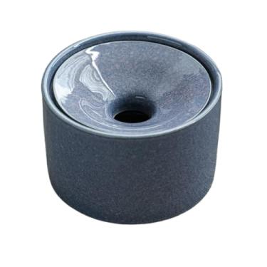 Imagem de Cinzeiro Cinzeiro de cerâmica para sala estar, escritório e mesa chá, com tampa em formato funil para evitar que as cinzas se espalhem