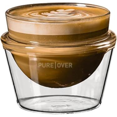 Imagem de Pure Over Xícaras de café expresso para bebidas | Latte, Cappuccino, Cortado, branco liso | Não tóxico | Vidro borossilicato de parede dupla | 141 g, 184 g, 241 g e 293 g (cappuccino (184 g))