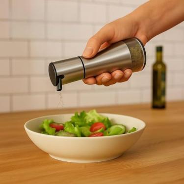 Imagem de Porta Temperos de Vidro 320ml com Tampa Inox | Pote para Especiarias, Condimentos e Organização da Cozinha | Design Moderno, Durável e Transparente para Fácil Visualização