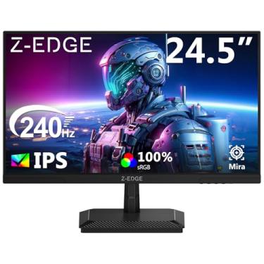 Imagem de Monitor gamer Z-Edge de 24,5 polegadas e 240 Hz, painel IPS MPRT de 1 ms, monitor LED Full HD, brilho de 350 cd/m², FreeSync, HDMI e DisplayPort
