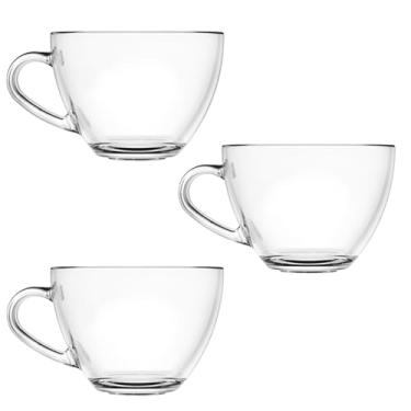 Imagem de Xicará de Vidro Cristal Messina 250ml Transparente para Café Chá Caneca (Kit 3 - Transparente)