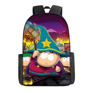 Imagem de Mochila escolar infantil South Parks com impressão 3D Oxford 29x16x42cm